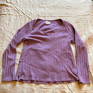COPY - Pact Striped Knit V-Neck Purple Shirt XXL